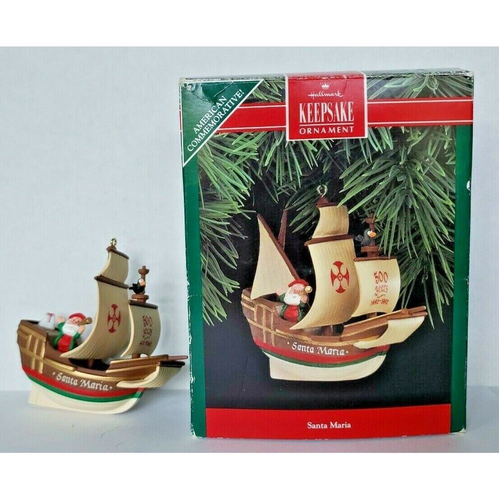 1992 Hallmark Keepsake Ornament Santa Maria 500th‎ Anniversary Arrival U19